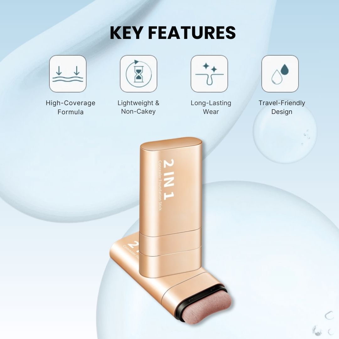 Korean 2 in 1 Glass Skin Foundation Stick