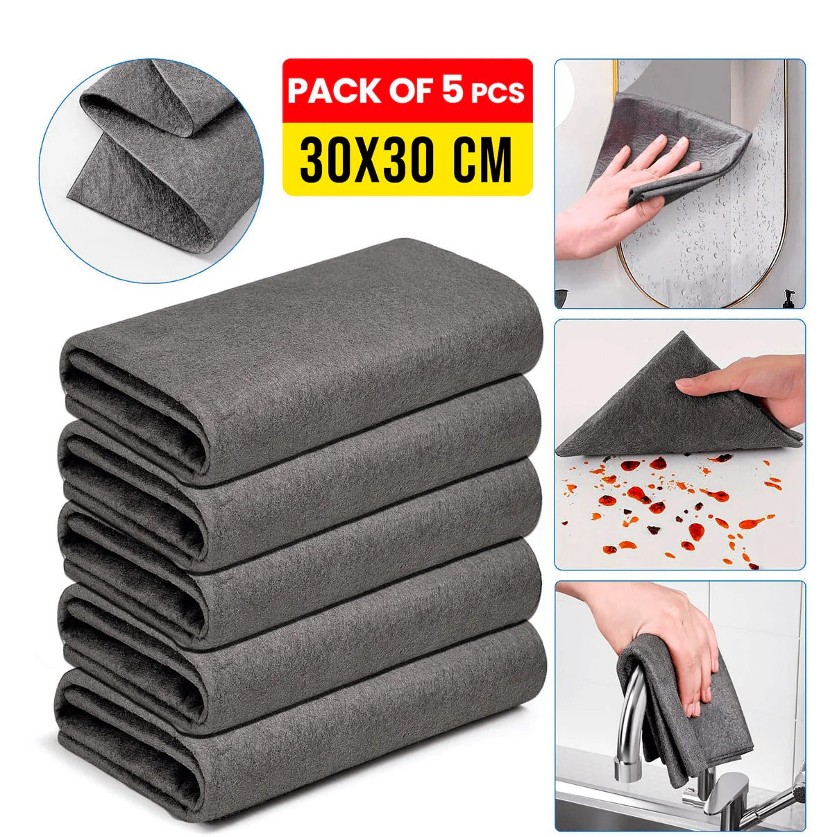 Magic Cleaning Cloth (5 Pcs)