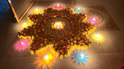 Reusable 3D Reflection Rangoli Diya