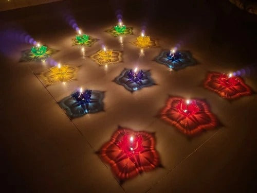 Reusable 3D Reflection Rangoli Diya